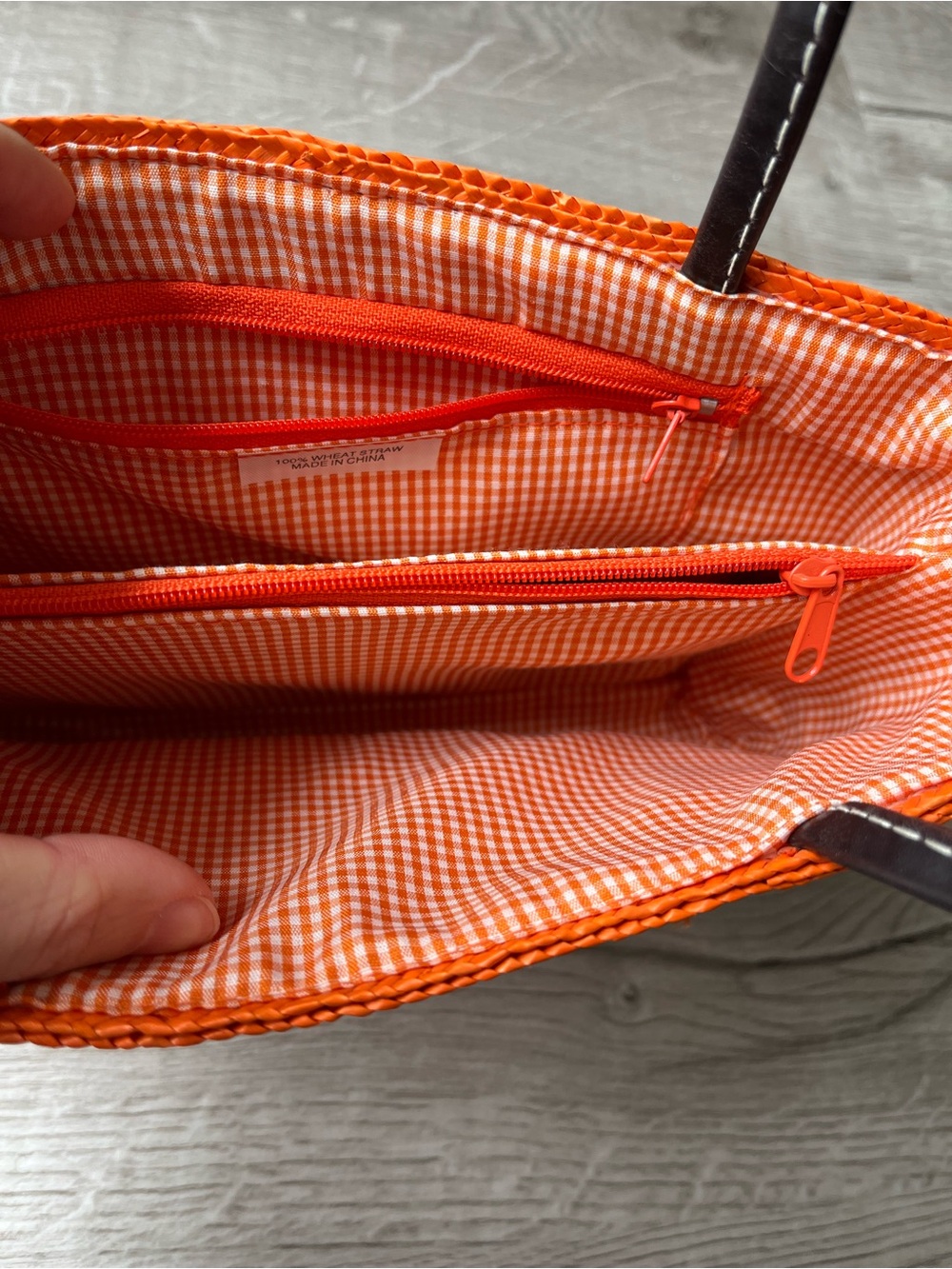 Orange Woven Tote Bag - Picture 3 of 7
